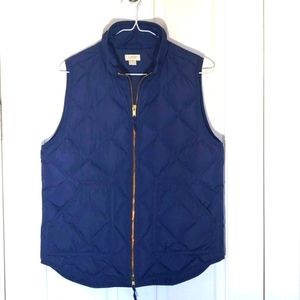 J. Crew quilted navy vest size M